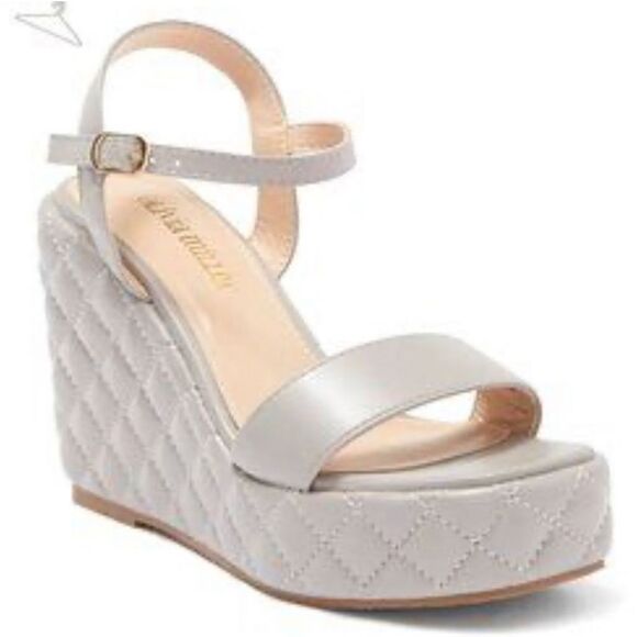 Olivia Miller Sandals Womens Size 9 Gray Open Toe Wedges - Picture 10 of 10